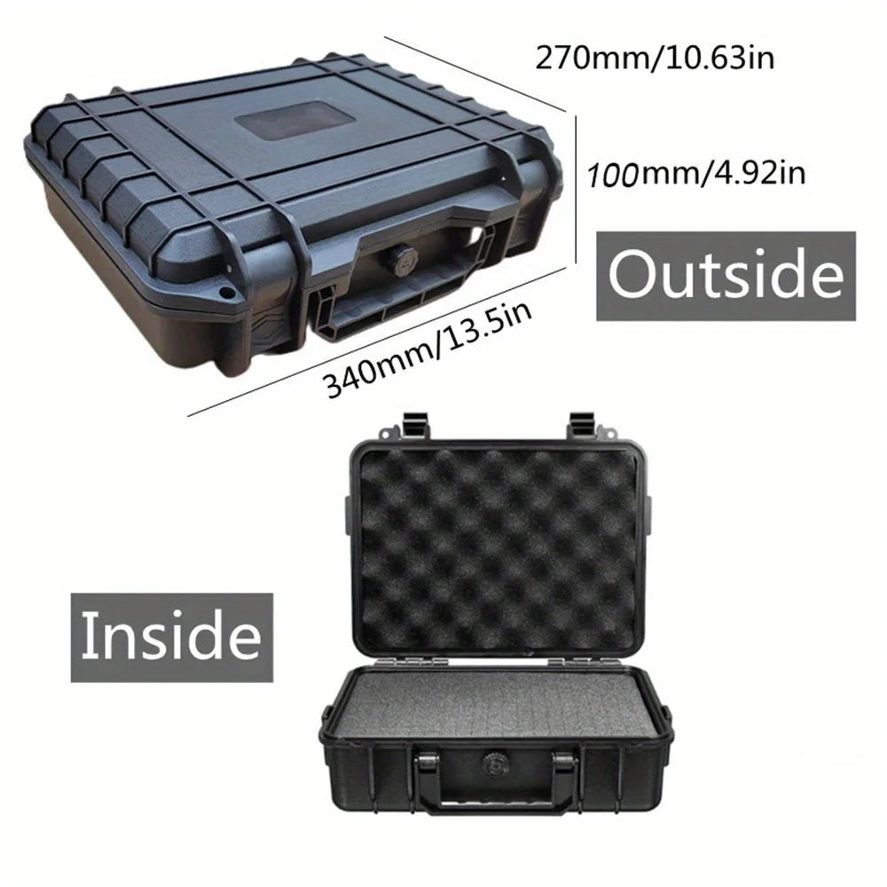 1pc Waterproof Hard Carry Case Bag Tool Case With Pre-cut Sponge Storage Box Safety Protector Organizer Hardware Toolbox