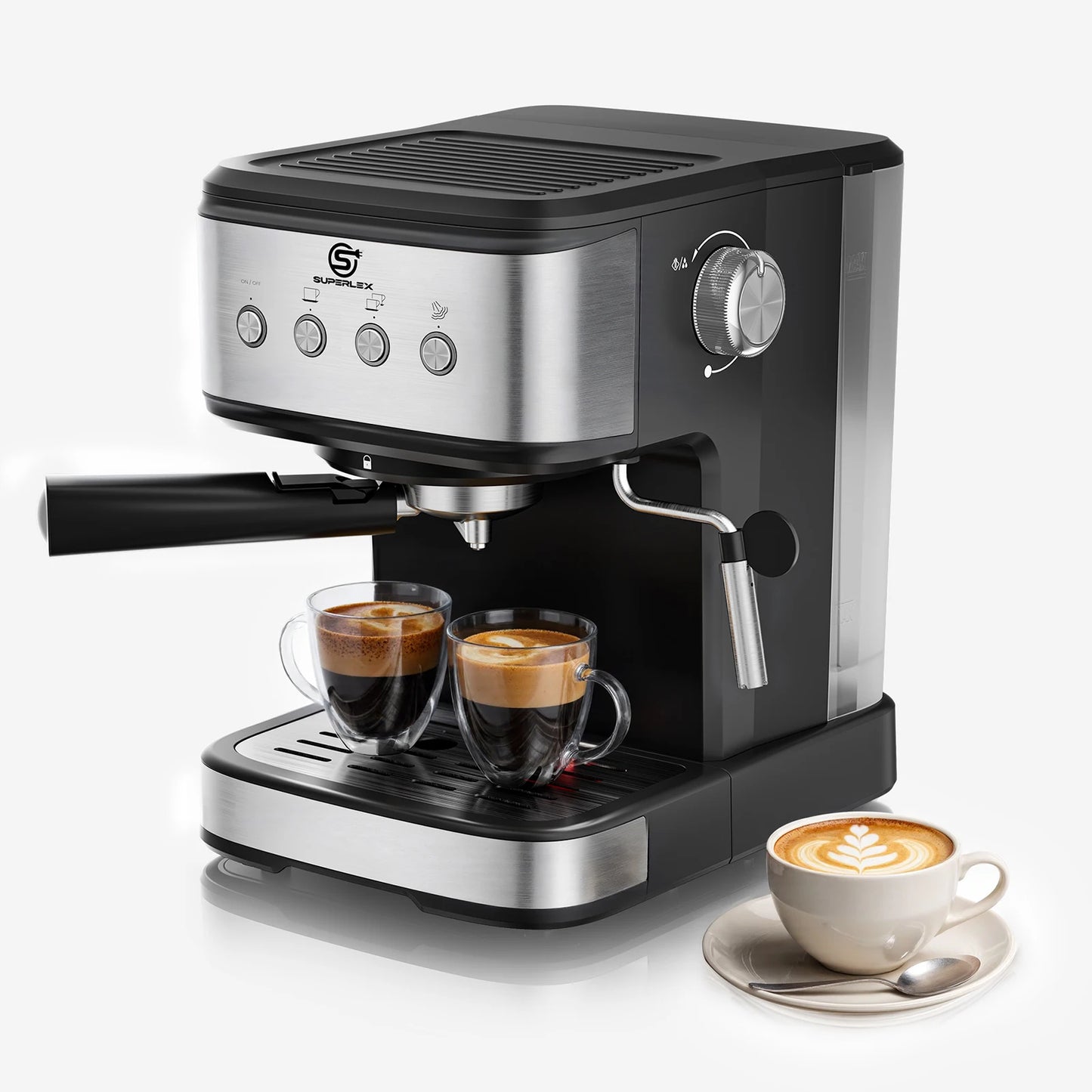 SUPERLEX Semi Automatic Italian Coffee Machine 1100W Pressure High-pressure Extraction and Milk Froth Two in One Coffee Machine