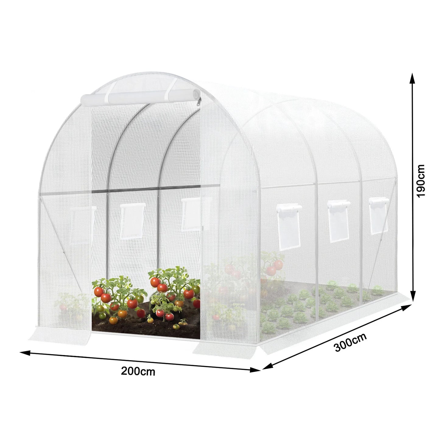 WOLTU Garden Greenhouse Plant Shelter Protective Tent with 1 Door and 6 Windows Winterproof Steel Tube for Outdoor