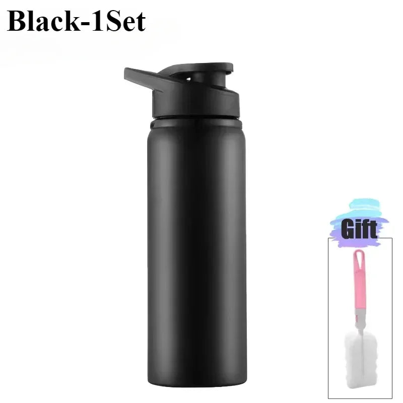 1-3PCS Stylish Portable Stainless Steel Sports Water Bottle Leisure Bike Riding Drinking Water Bottle Outdoor Sport Travel Cup