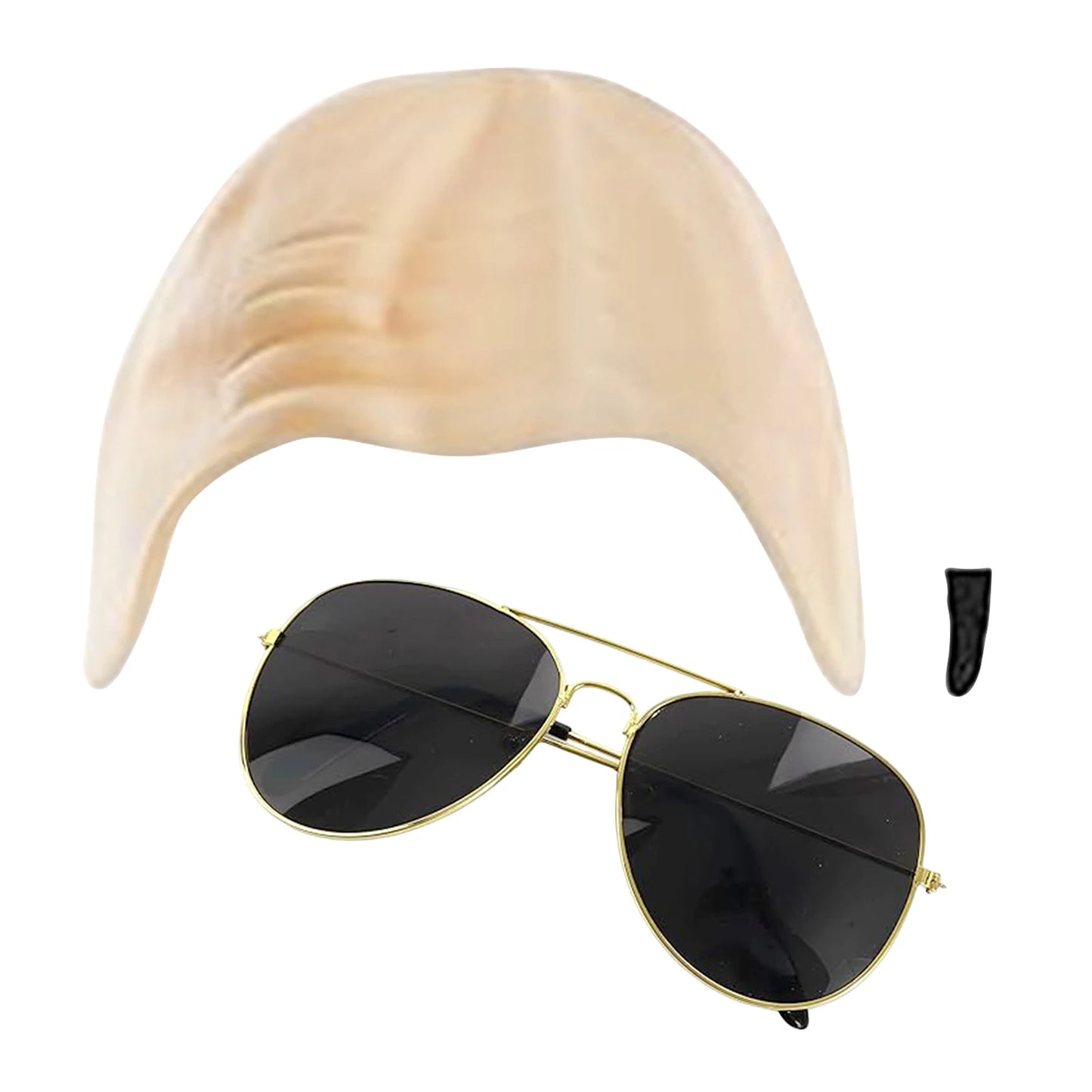 Cosplay Costume Accessory Set With Nude Latex Bald Cap/Sunglasses/Black Souls Patch Funny Singers Rapper Fancys Dress For Adults