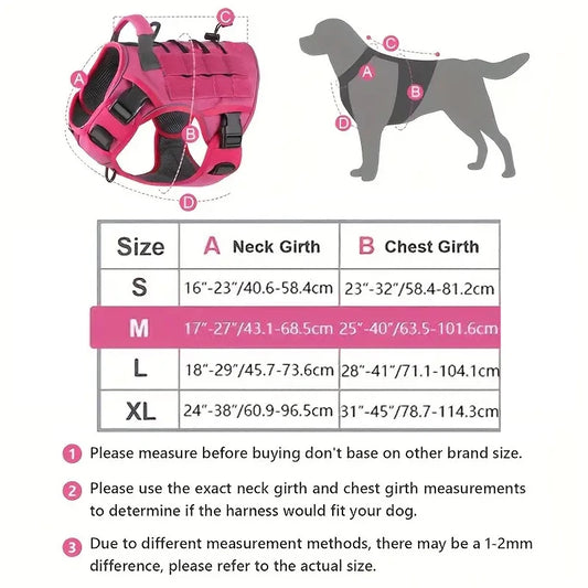 Adjustable No-Pull Tactical Dog Harness with Handle for Large Dogs - Reflective Vest for Labrador Retriever, Siberian H