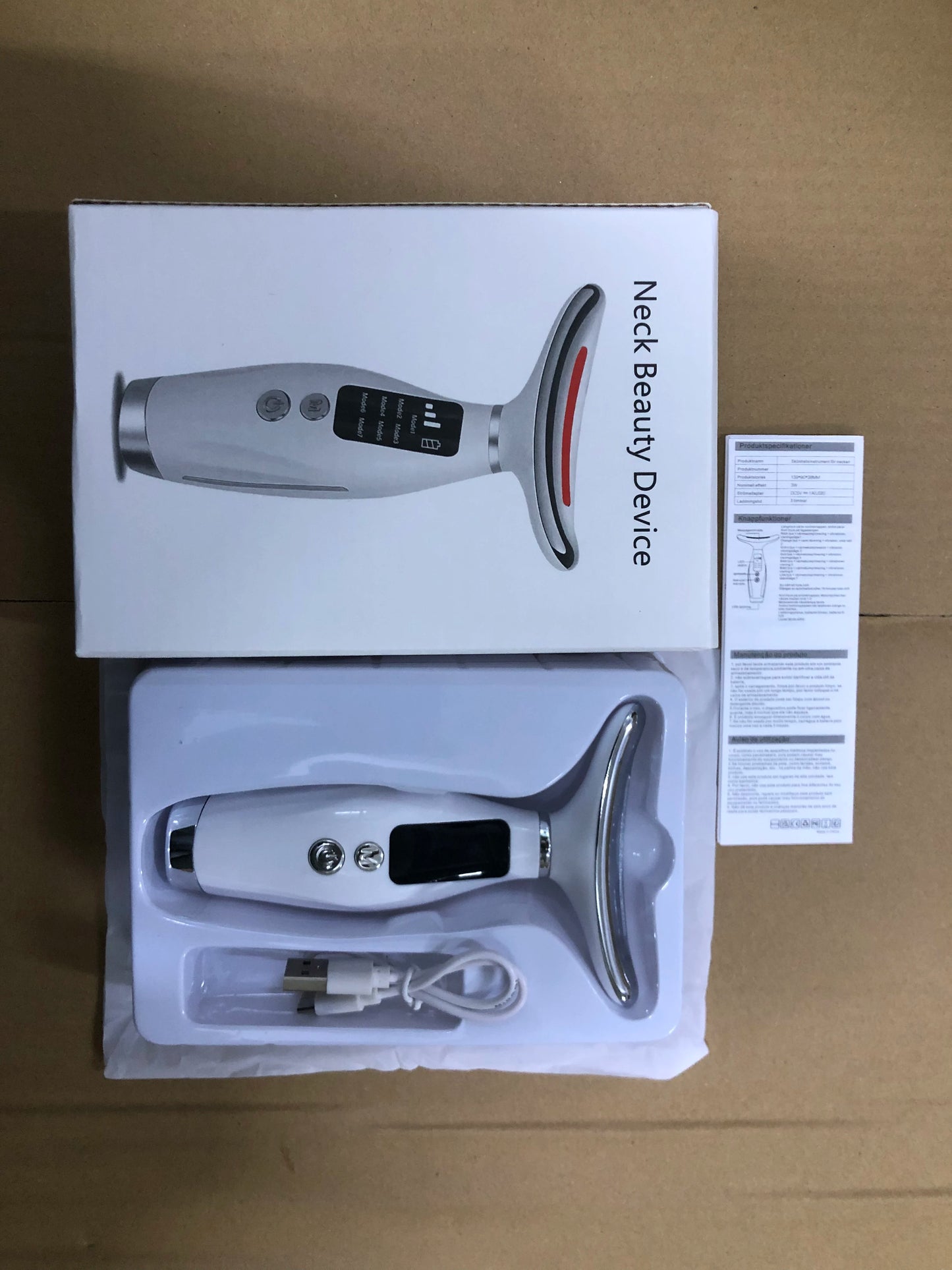 Home Use LED Face Neck Massager 7 Colors Light Therapy 7 Modes 3 Levels Vibration Face Lifting Anti Wrinkle Beauty Instrument