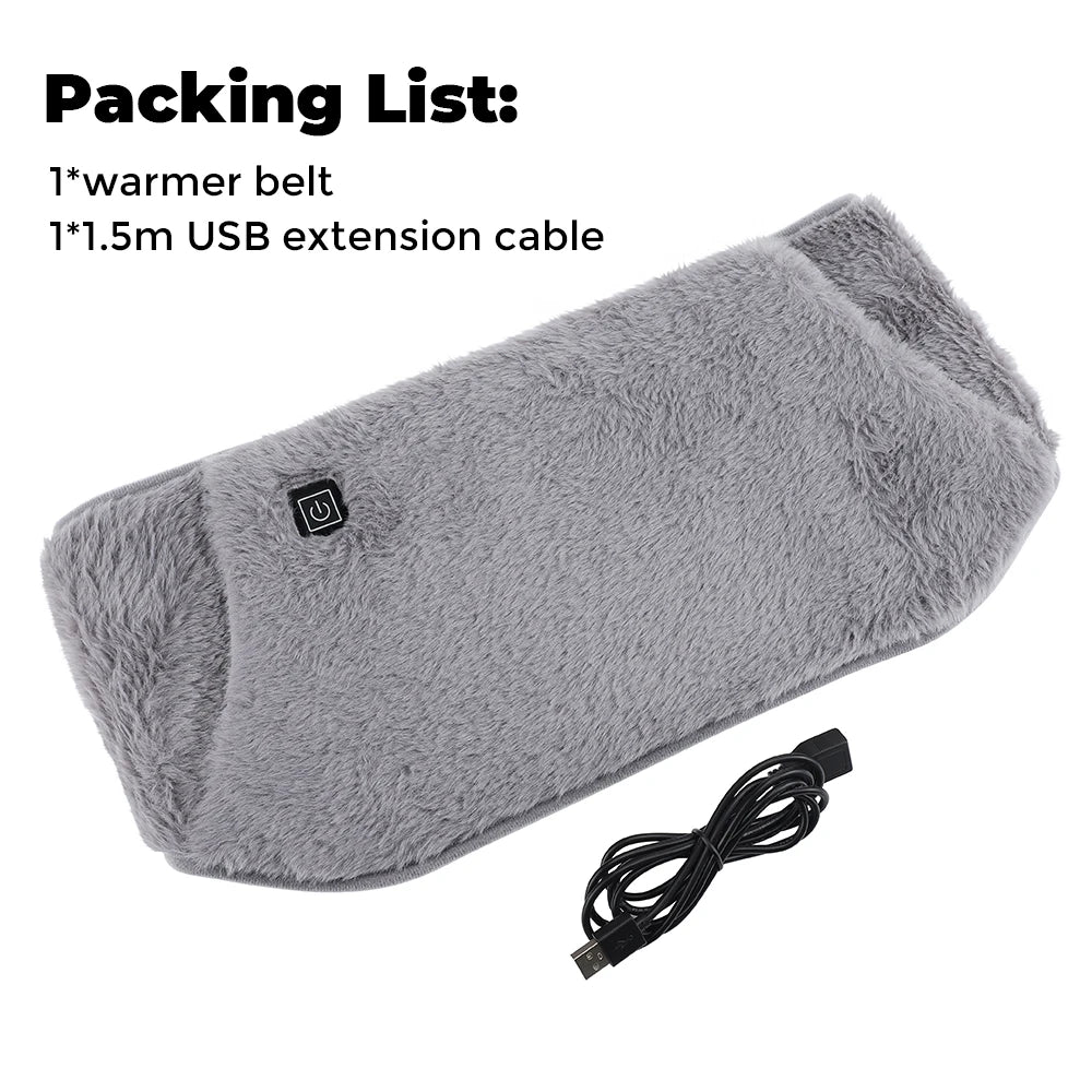 2 in 1 Electric Hand Warmer Waist Belt USB Rechargeable Graphene 3 Gears Hot Compression Washable Soft Plush Waist Warming Belt
