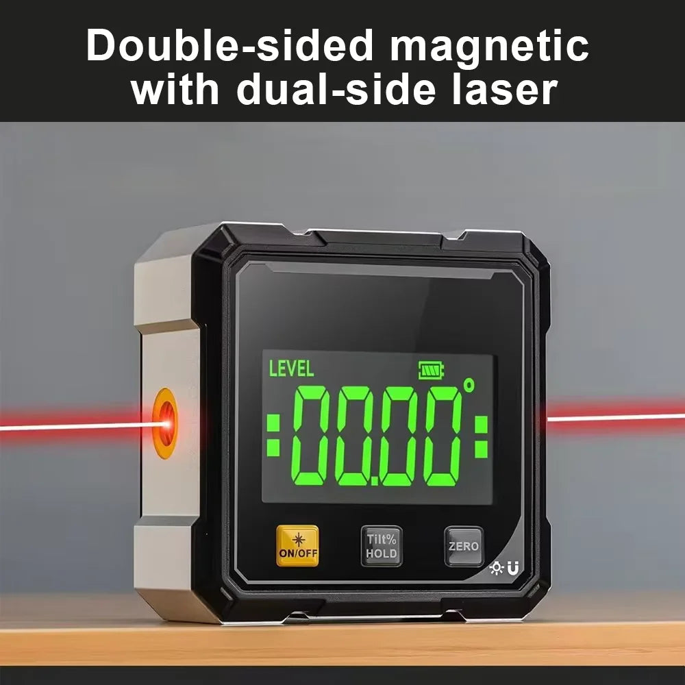 Magnetic Laser Inclinometer Digital Electronic Level Instrument Digital Angle Measuring Protractor Hand Tools For Woodworkin