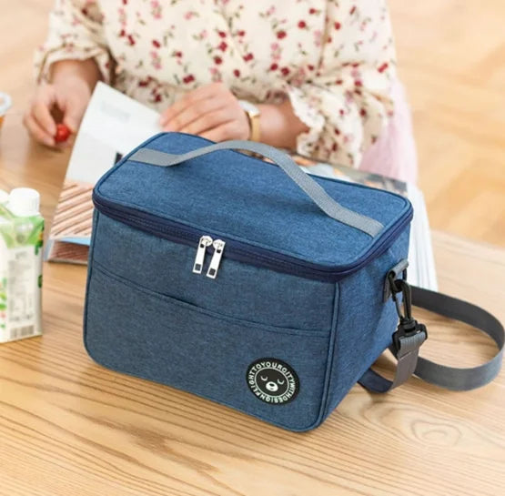Thermal bag bento bag aluminum foil thickened lunch box thermal bag with rice shoulder strap bento bag one pack