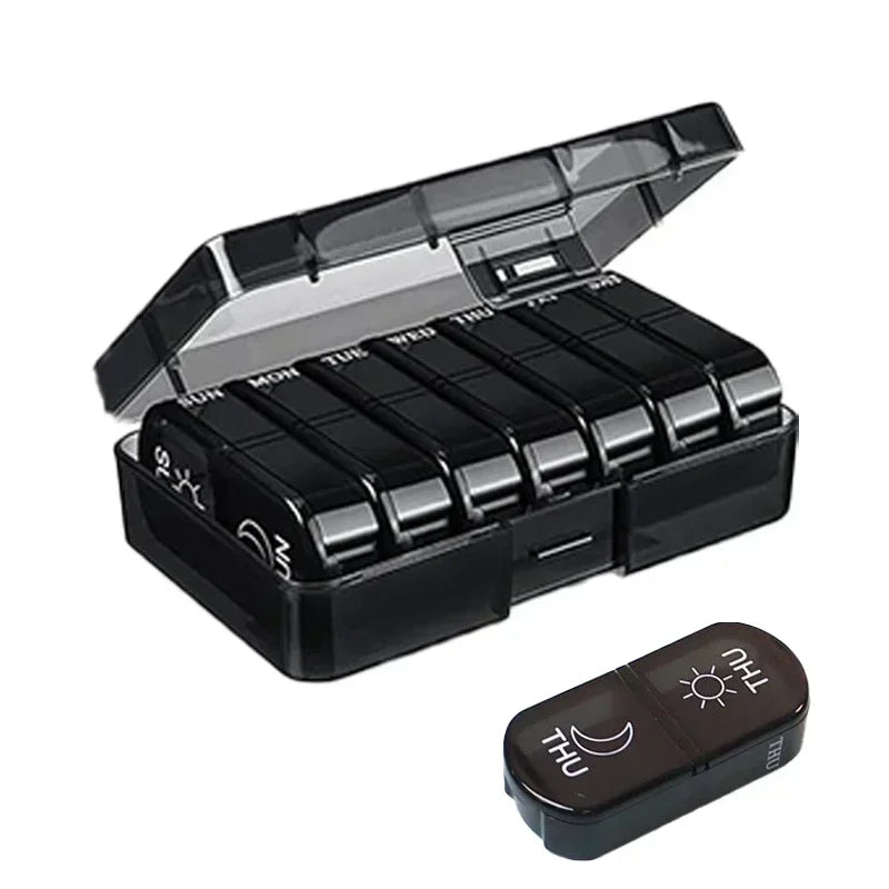 1PC Weekly Pill Case Pillbox 7 Days Medicine Tablet Box Portable Travel Drugs Storage Organizer Secret Compartments Pill Box