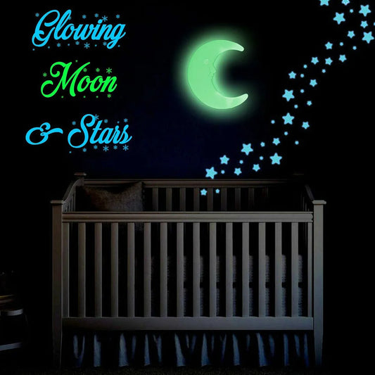 100 Wall Glow In The Dark Stars Stickers Baby Kids Nursery Bed Room Ceiling Cute