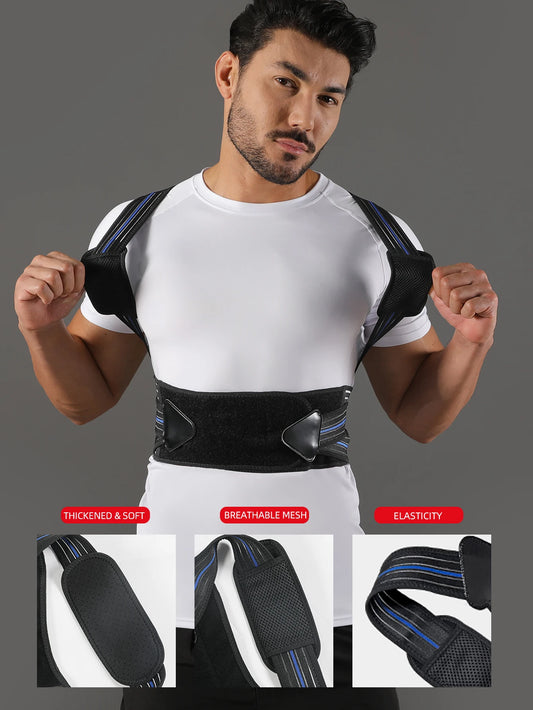 VBOSi Women Men Adjustable Breathable Back Support Posture Corrector with Metal Stays