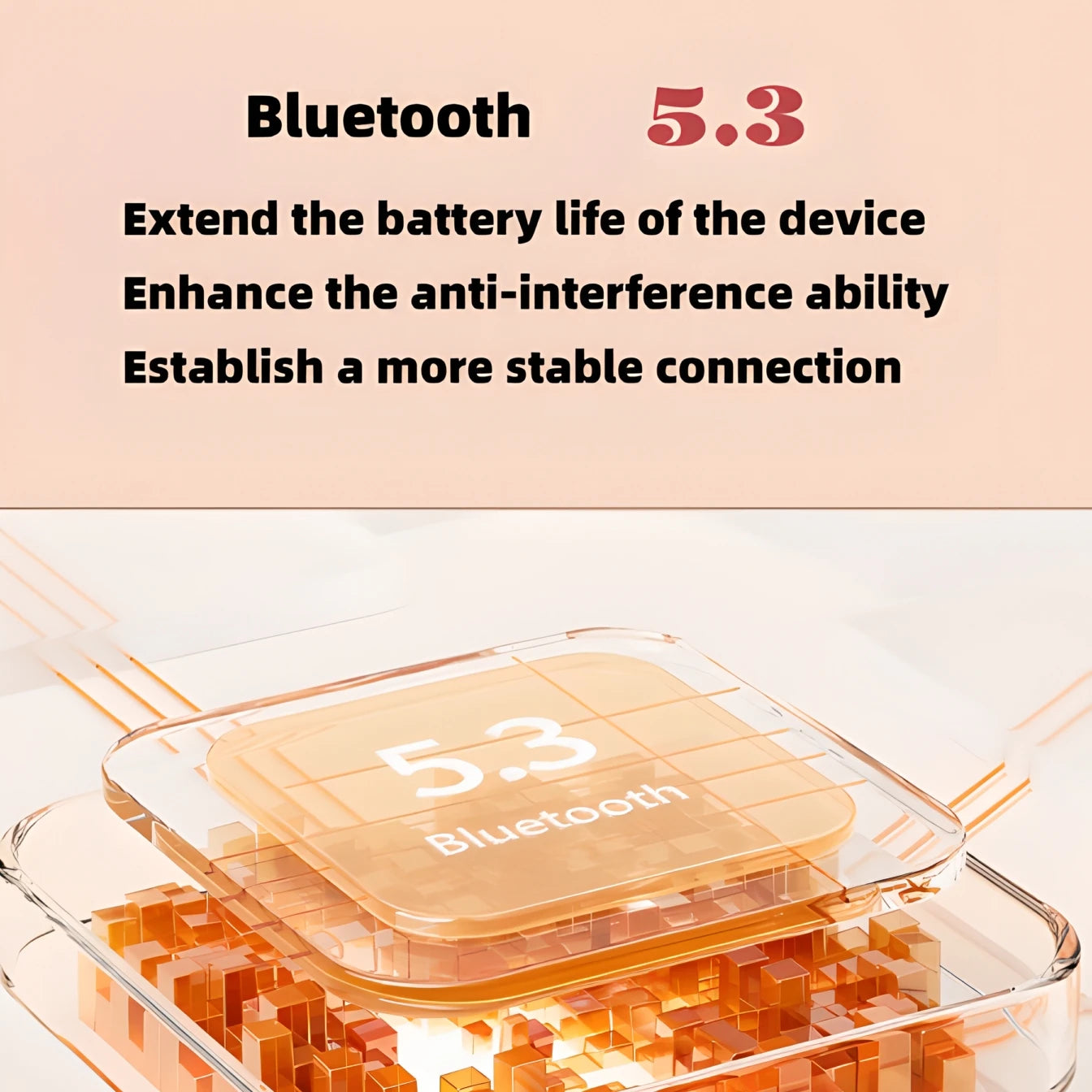 Wireless Bluetooth Earbuds 5.3 Stereo Bass Headphones with Mic Noise Cancelling Sport Earphones for Smartphone Device