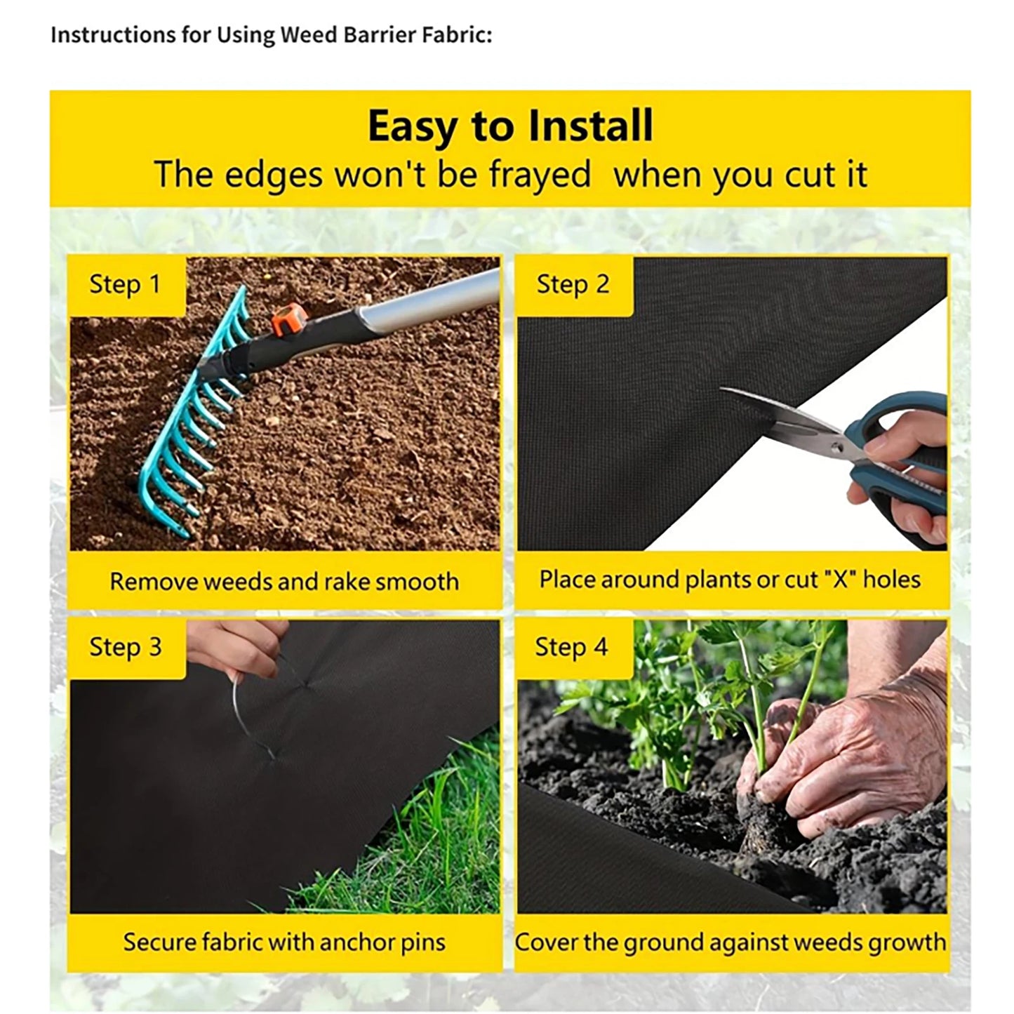 Durable perforated weed barrier fabric - a non-woven fabric used for vegetable cultivation in farms and gardens to prevent weeds