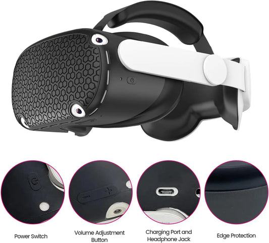 Silicone Protective Cover Shell Case For Oculus Quest 2 VR Headset Head Face Cover Eye Pad Handle Grip Button Cap VR Accessories