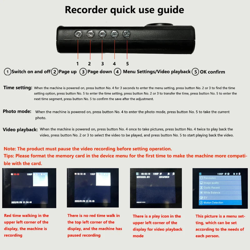 Dash Cam W/ IR Night Vision Loop Recording & 2" IPS Screen 1080P 3 Camera , DVR recorder, video recorder, Vehicle DVR