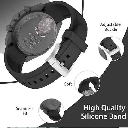 Band for Omega X Swatch Moonswatch Speedmaster 20mm 22mm Universal Curved end No Gap Bracelet for Rolex SEIKO Band For Men Women