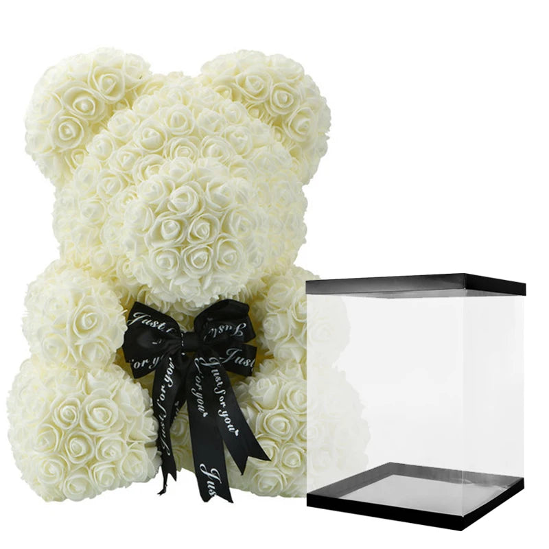 Girlfriend Gifts 25cm/40cm Soap Foam Bear Rose Teddy Rose Bear Artificial Flowers Wedding Birthday Valentines Gift for Women
