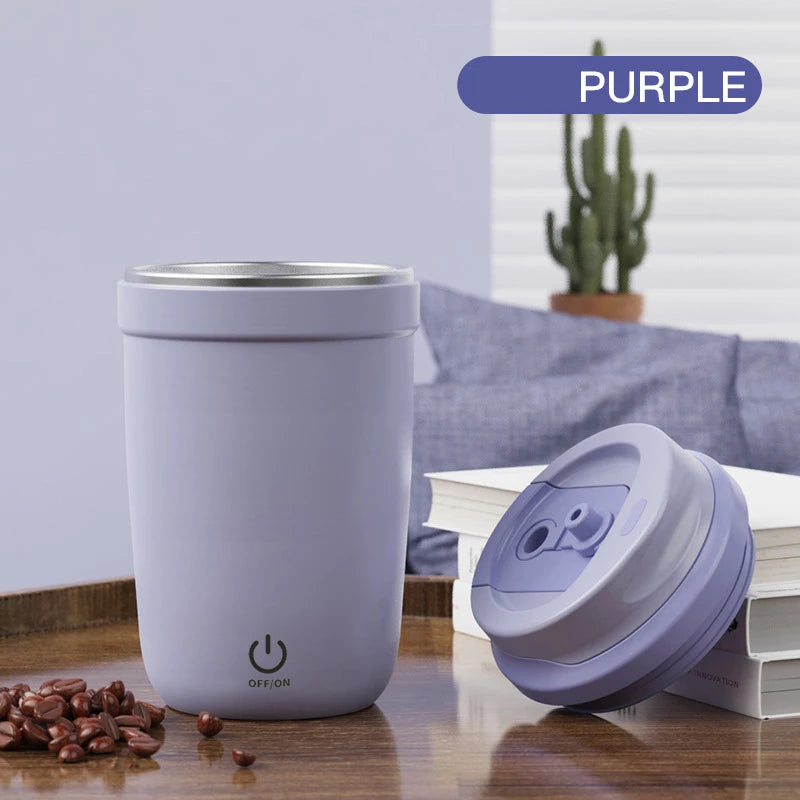 Mini Electric Coffee Self Mixing Mug Waterproof Food Safe Coffee Mug USB Rechargeable Automatic Magnetic Cup For Tea 380ML