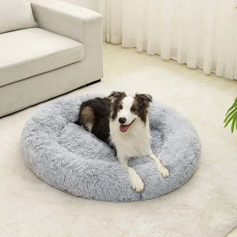 Soft Long Plush Dog Bed House – Cozy Pet Basket, Cushion, Cat Mat, Best for Dogs & Cats