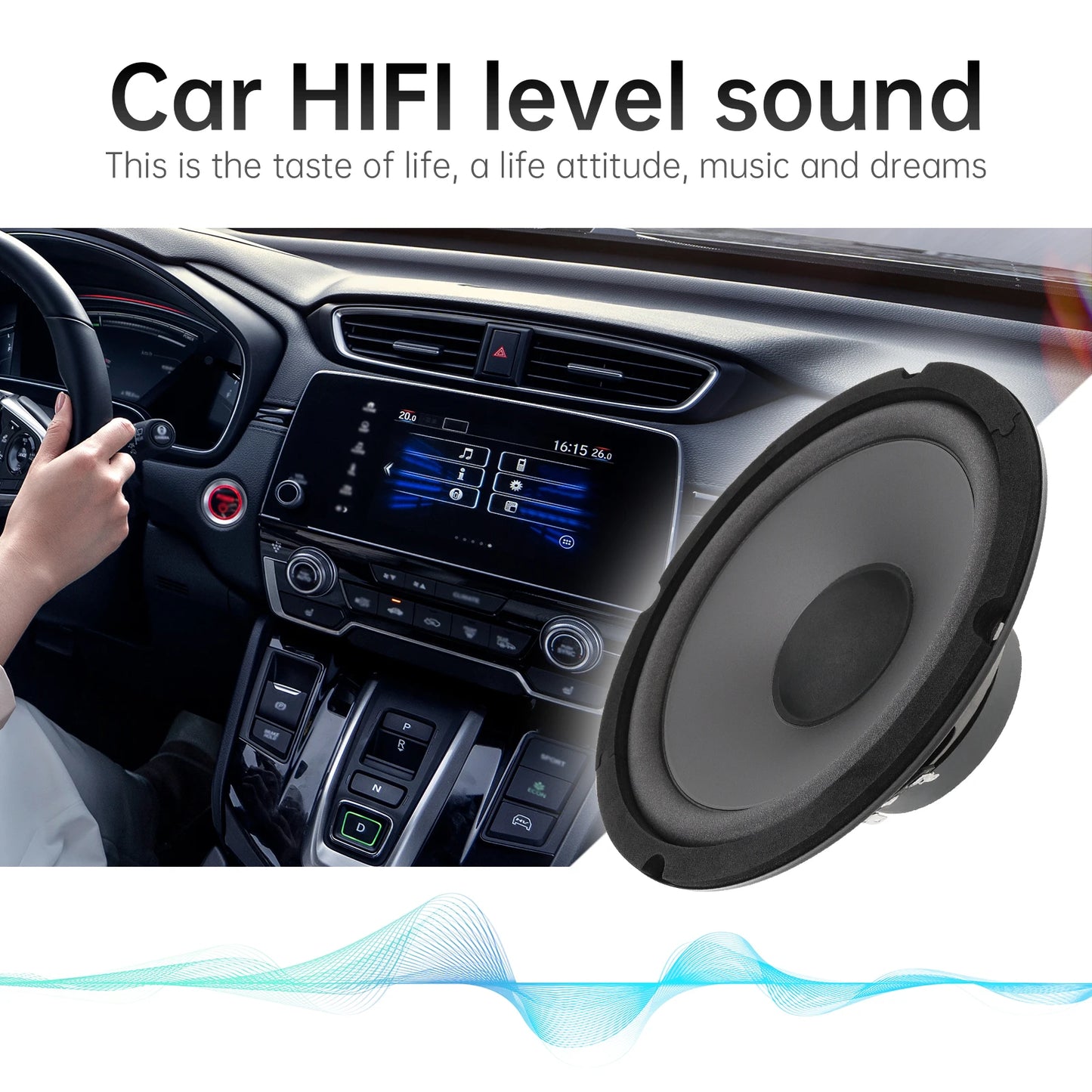 1 Piece 6.5 Inch Car Speakers 600W 2-Way Vehicle Door Subwoofer Audio Stereo Full Range Frequency Automotive Speakers for Car