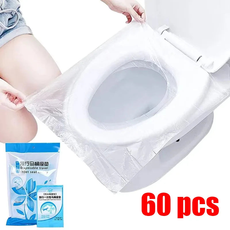 10/20/30/40/60PCS Biodegradable Disposable Plastic Toilet Seat Cover Portable Safety Travel Bathroom Toilet Paper Pad Bathroom