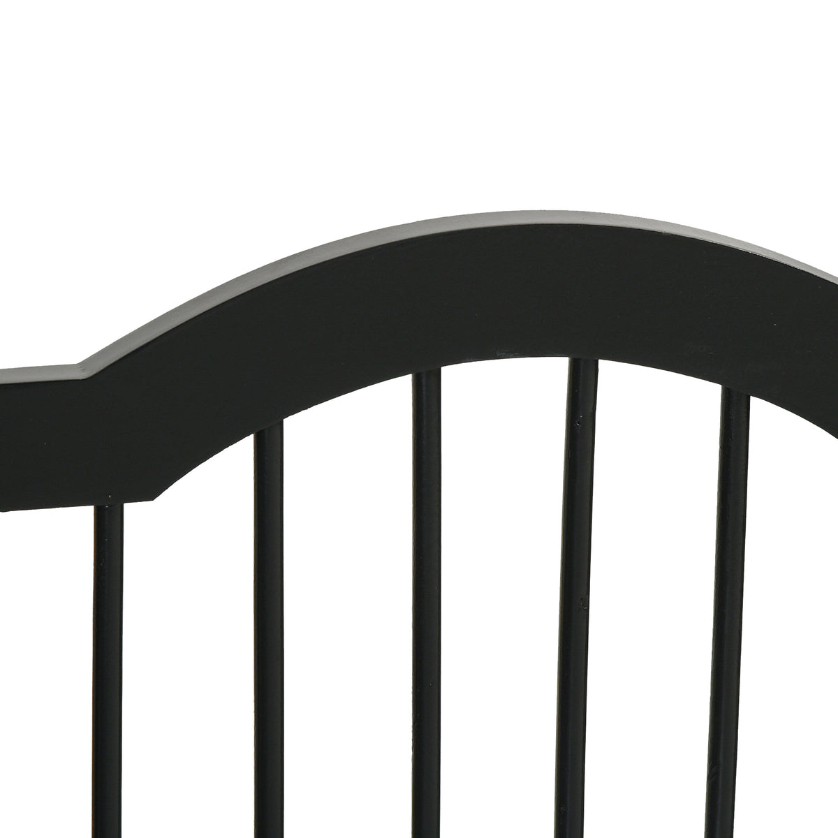 PawHut Freestanding Dog Gate Wooden Stair Gate for Dogs with Support Feet Foldable Pet Fence Safety Barrier for the House Doorway Stairs Black
