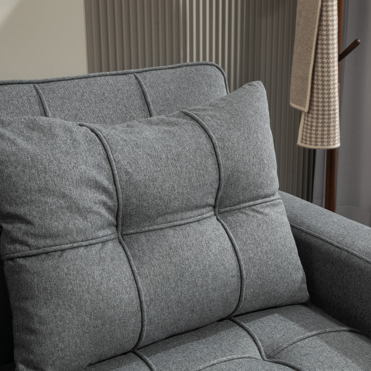 HOMCOM 2 Seater Sofa Bed Pull-Out Sofa Bed with 3-position adjustable backrest - Charcoal Grey