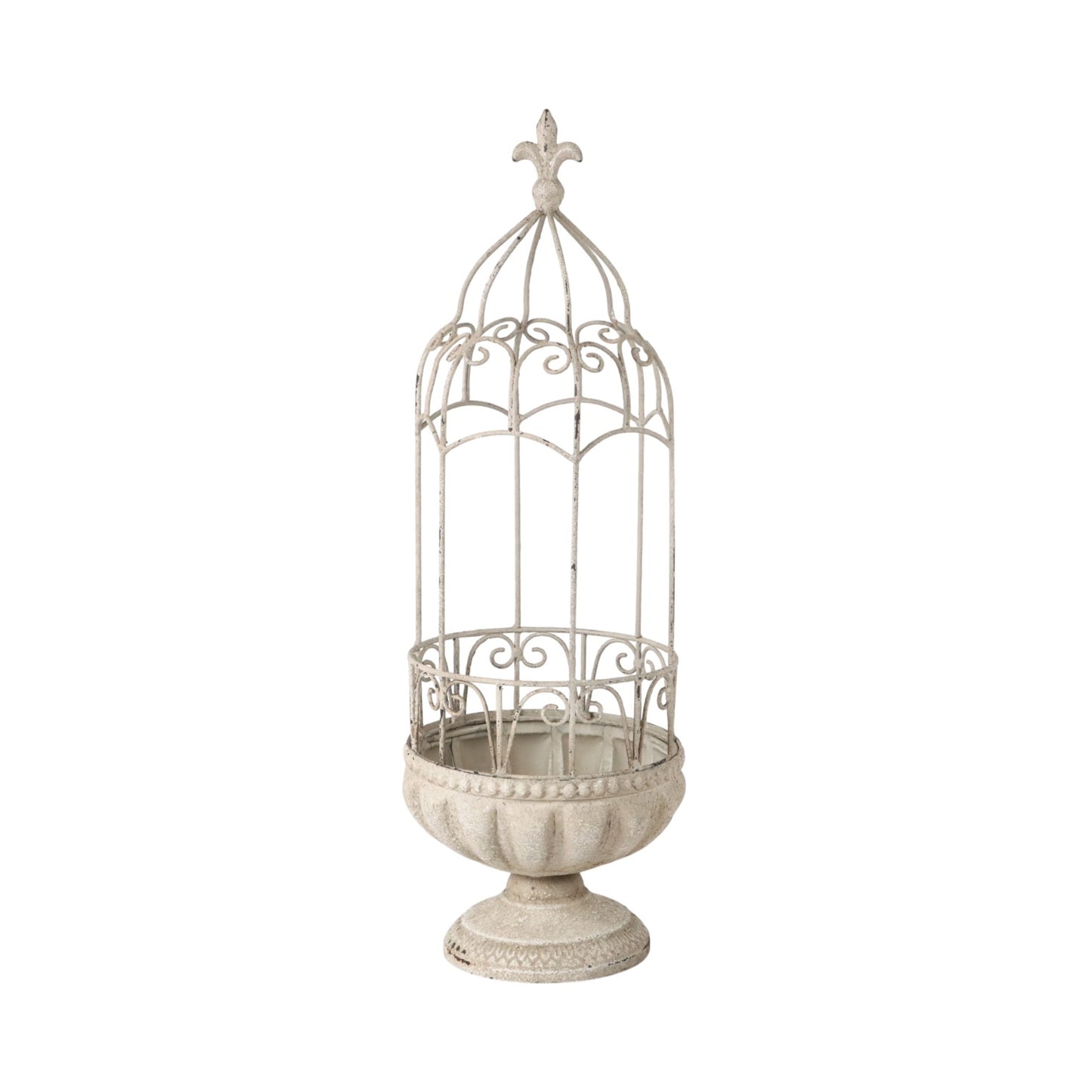 61CM CREAM METAL PLANTER