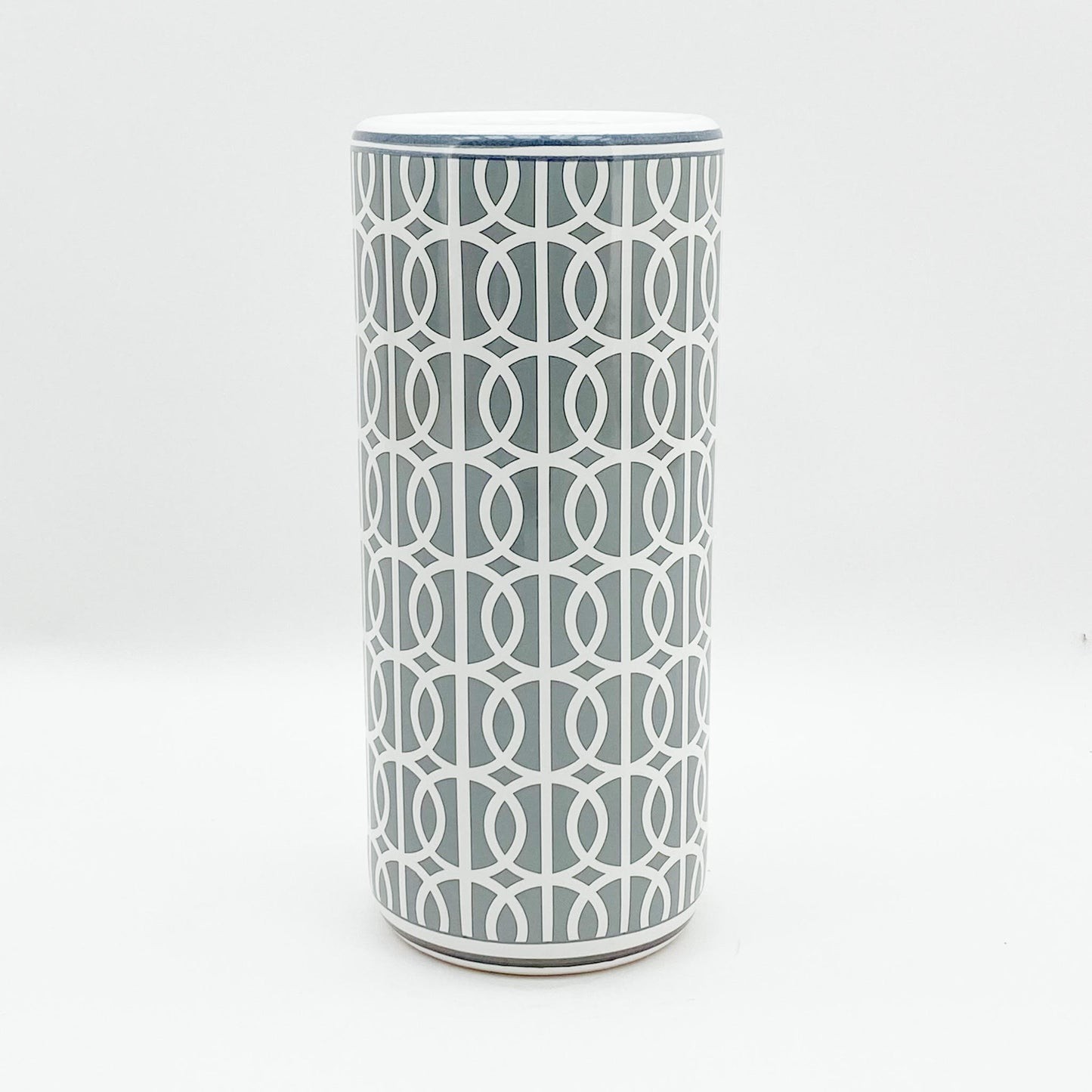 AcaciaHome Durable Ceramic Round Grey Umbrella stand Holder for Home, Office, & Entryway - Sophisticated and Modern Touch to Living Spaces for Canes, & Walking Sticks (18" Umbrella Stand)