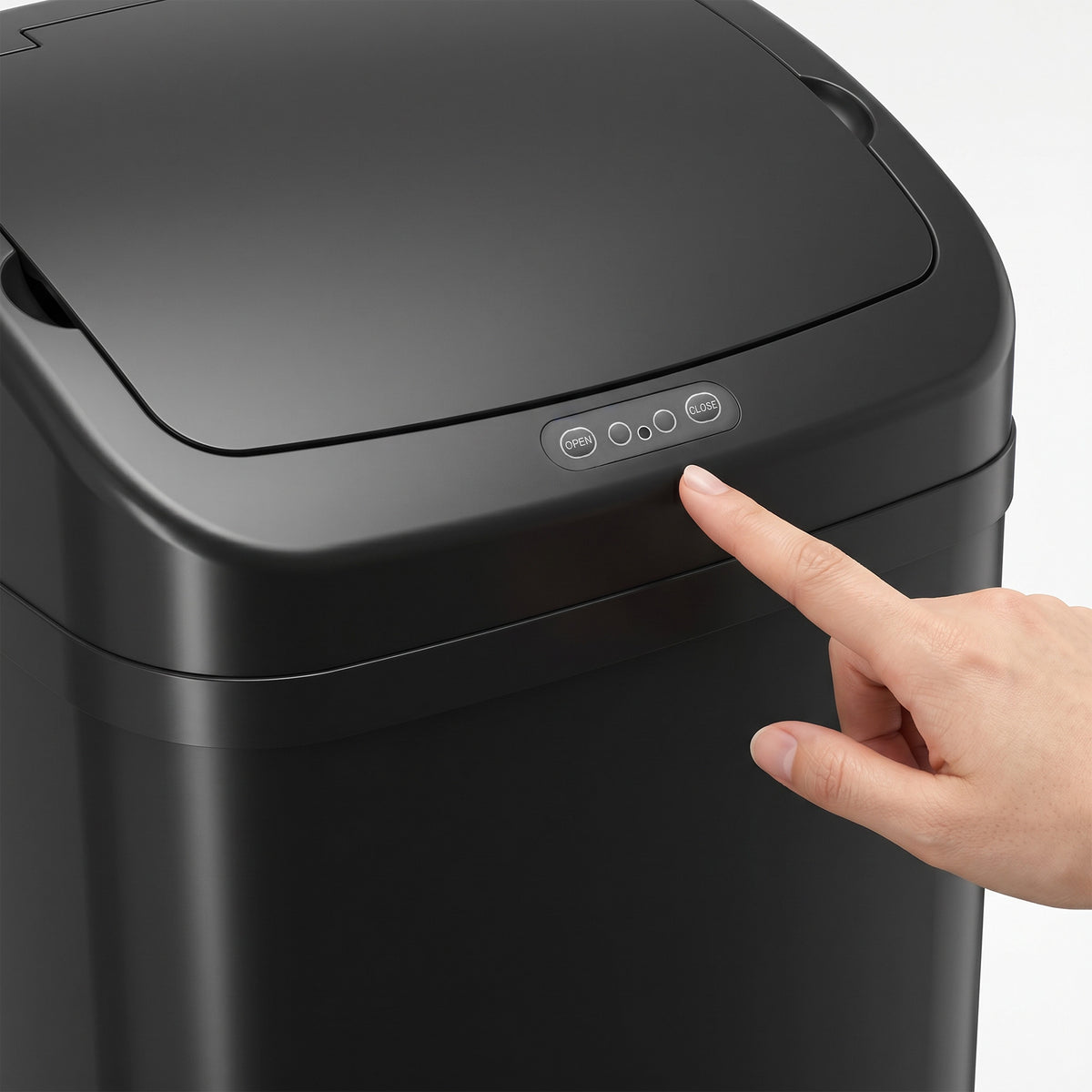 HOMCOM 48L Galvanised Steel Sensor Bin - Black