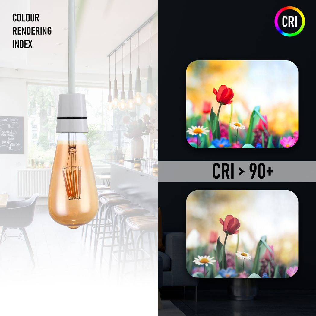2Pack E27 LED Edison Dimmable Vintage Amber Glass Warm white 2700K Light Bulb