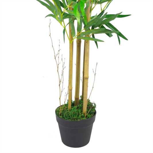 120cm 4ft Realistic Artificial Bamboo Plants Trees with Gold Metal Planter