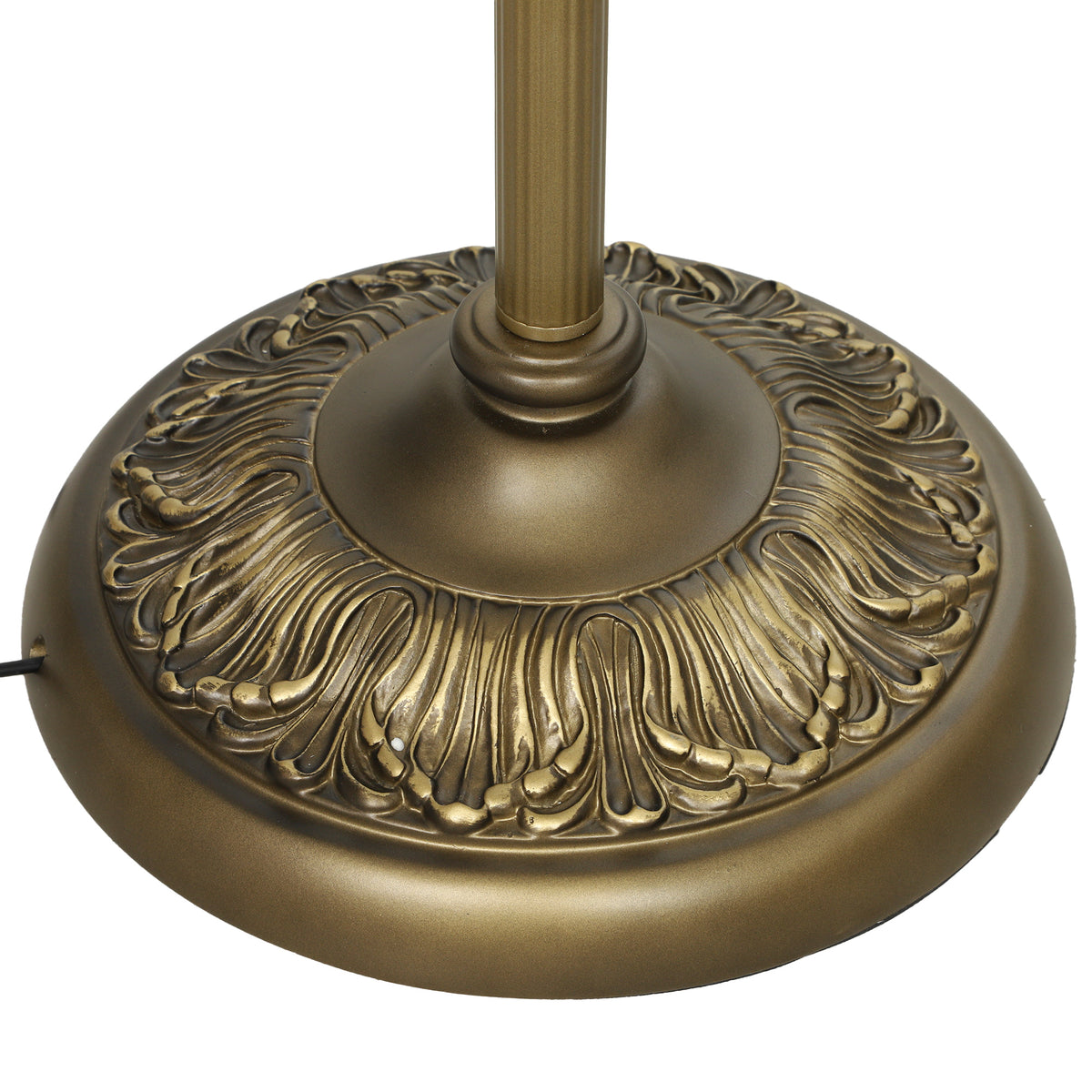 HOMCOM Tiffany-Style Floor Lamp with Handcrafted Stained Glass Shade, 152cm Tall Vintage Standing Lamp, Bronze Tone and Green