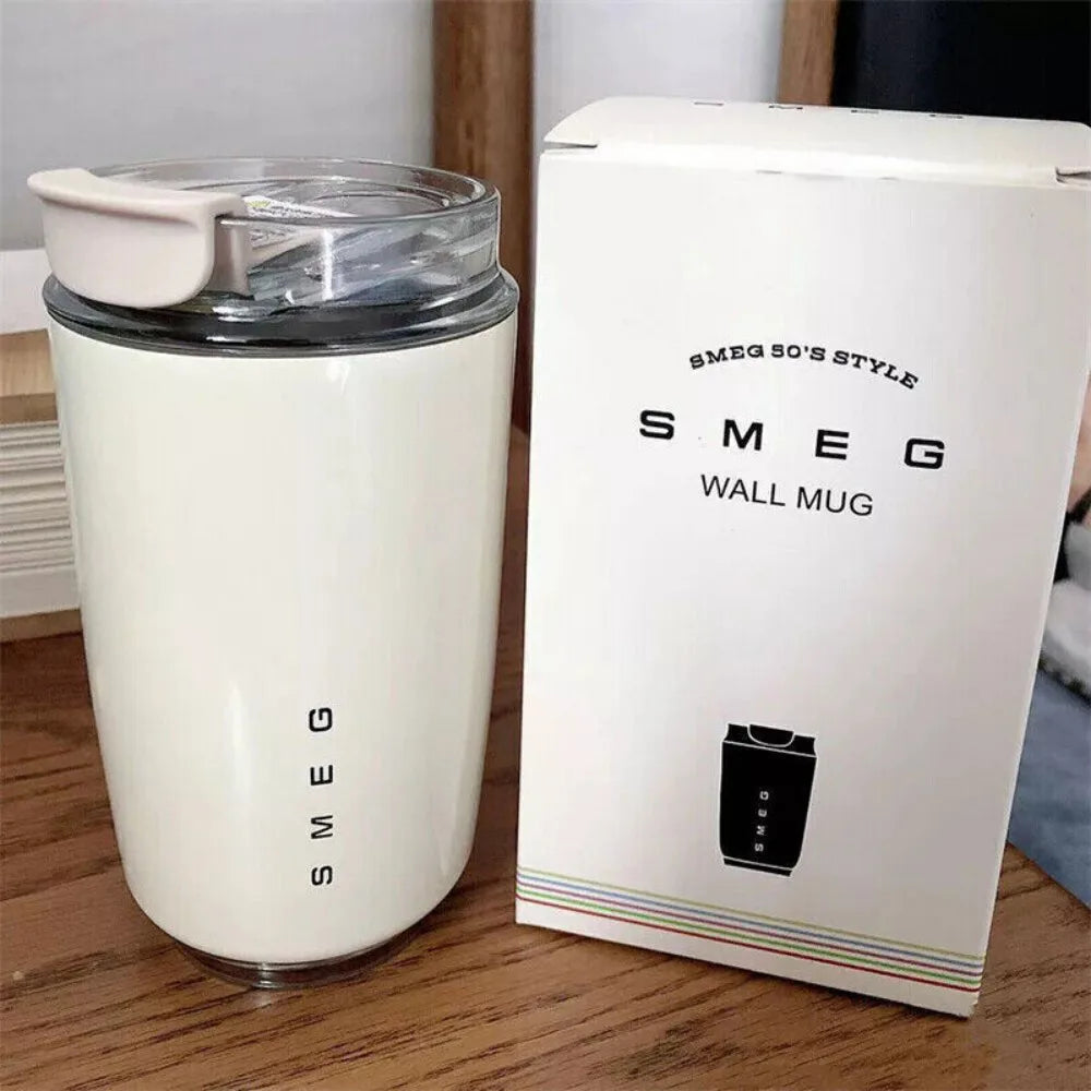 Smeg Coffee Mug Stainless Steel Travel Water Bottle Insulated Cup 8 Colors-White