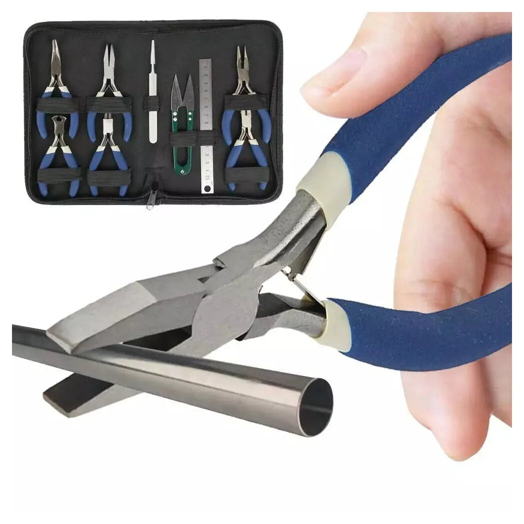 9pcs Jewellery Making Findings Beads Pliers Craft Tool Set Wire Cutters Kit Tool