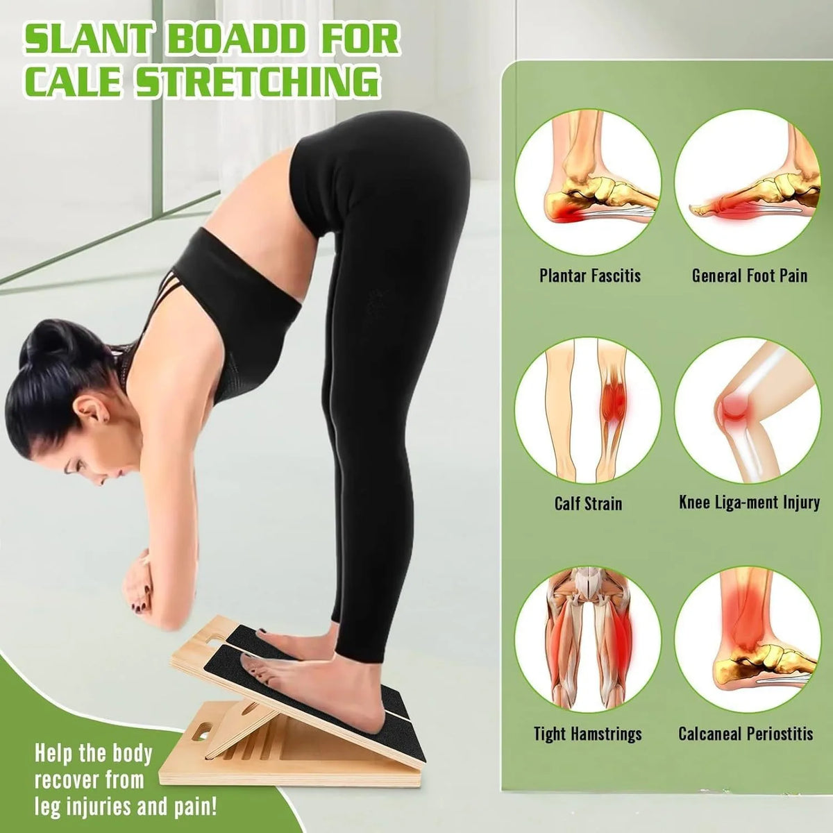 New Wooden Calf Incline Board for Yoga Workout Slant Board Calf Stretcher Folded
