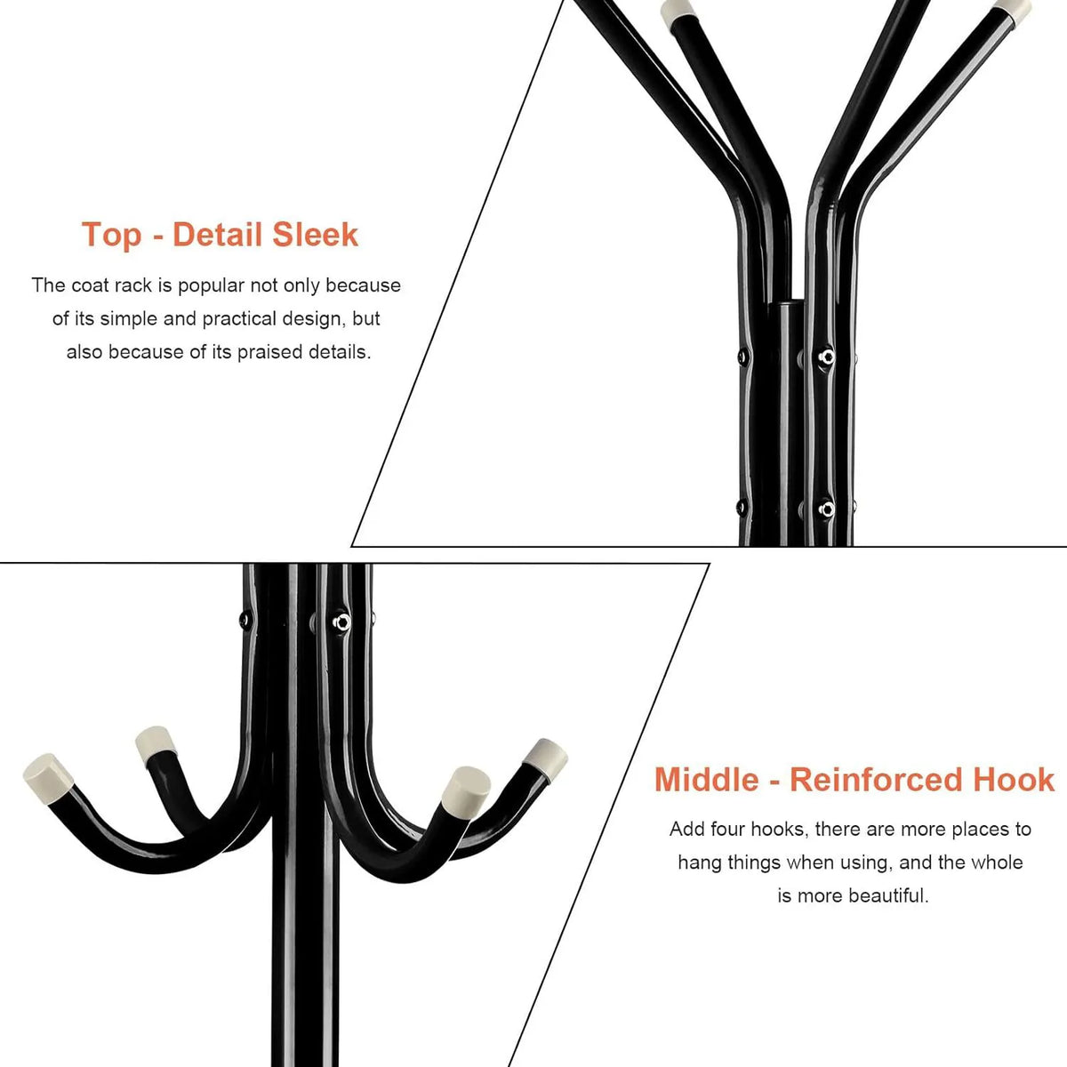 Coat Stand Coat/Hat/Jacket/Umbrella Floor Standing Rack Clothes Hanger Hooks