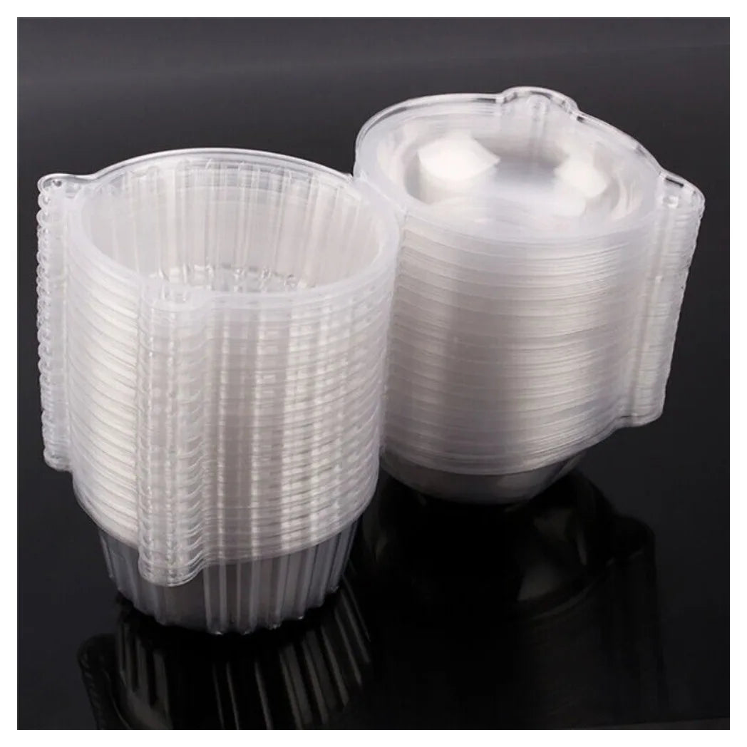 NEW 100PCS SINGLE CUPCAKE BOXES CLEAR MUFFIN HOLDER CASES DOMES CUPS PODS CONTAINERS UK