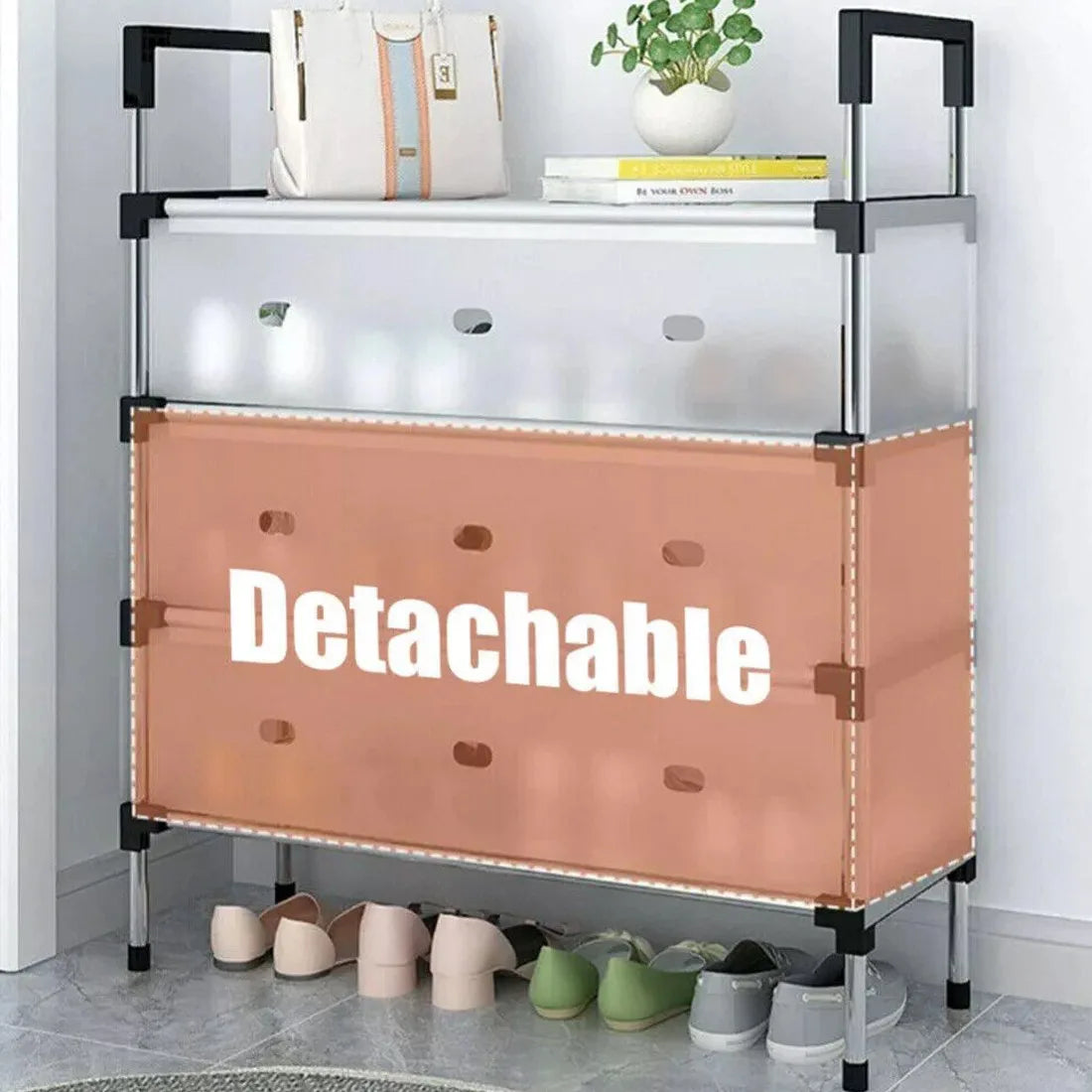 7 Tier Cabinet Storage Organiser Shoe Rack Stand Holder w/ Dust-proof Cover