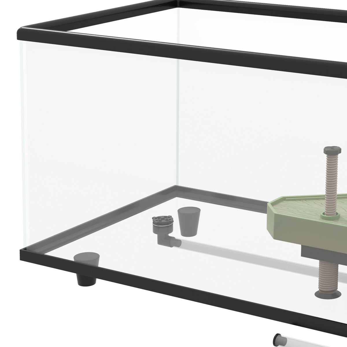 PawHut 50L Glass Turtle Tank Aquarium with Basking Platform, Easy Drainage