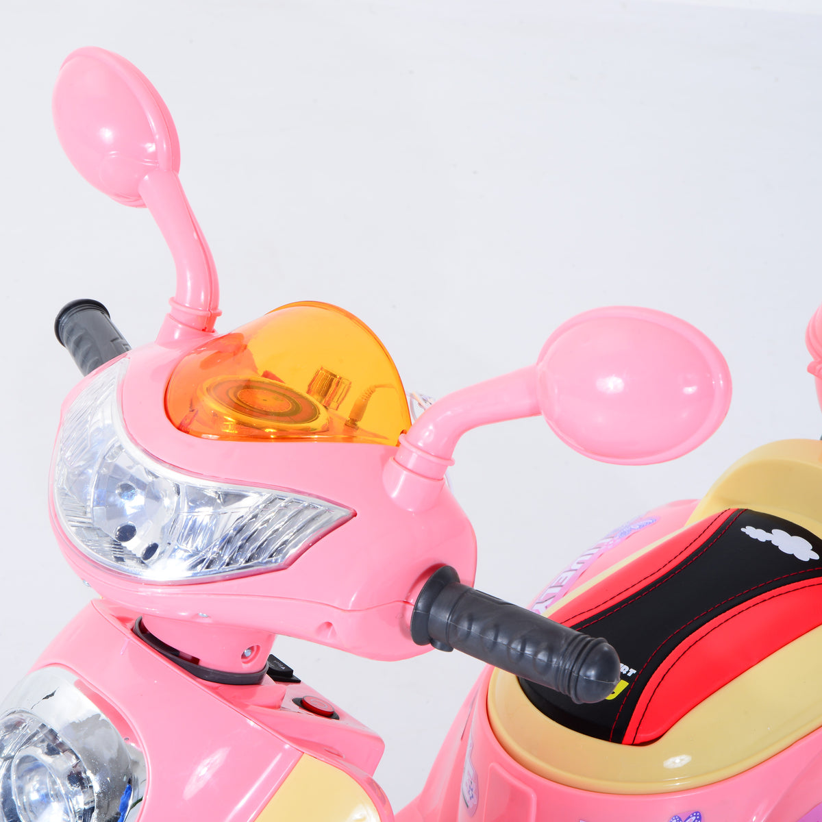 HOMCOM Kids Electric Ride On Toy Car 6V Electric Motorbike with Chargeable Battery Headlight and Music for 3-5 Years - Pink