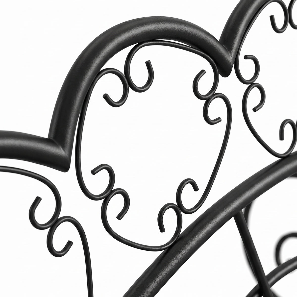 Outsunny Metal Garden Bench Loveseat with Slatted Seat, Black