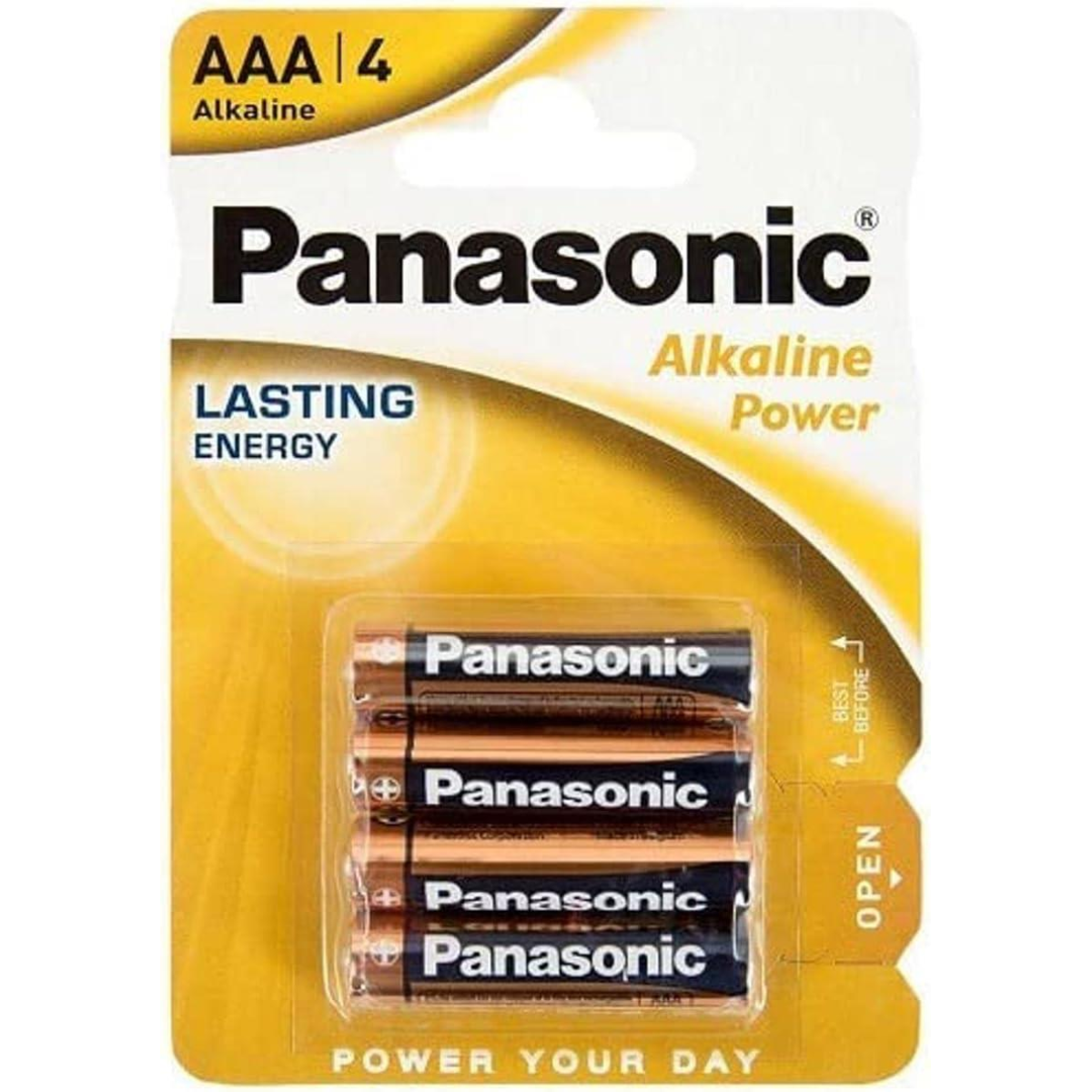 Panasonic AAA Alkaline Battery Pack of 4 - Box of 12
