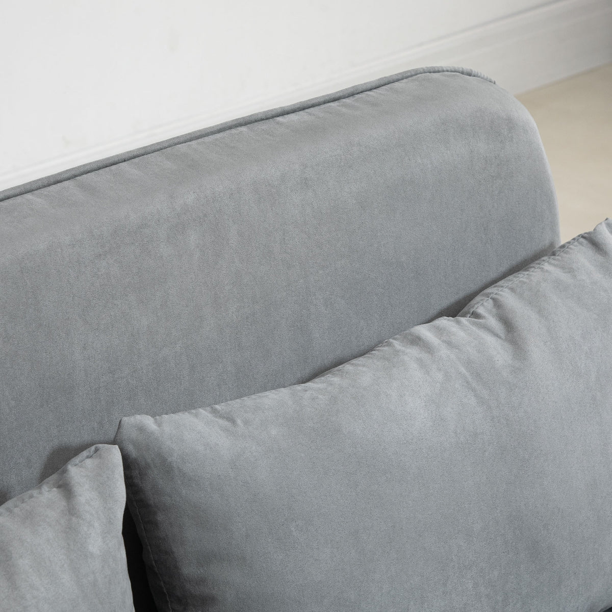 HOMCOM Two-Seater Click-Clack Sofa Bed with Pillows - Light Grey