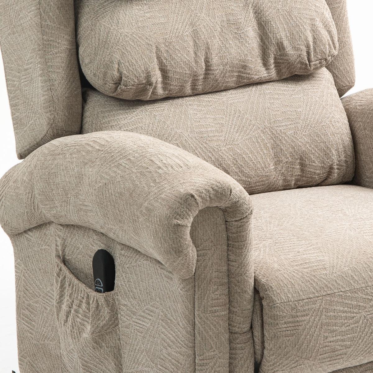 HOMCOM Velvet-Feel Electric Riser Recliner Chair - Khaki