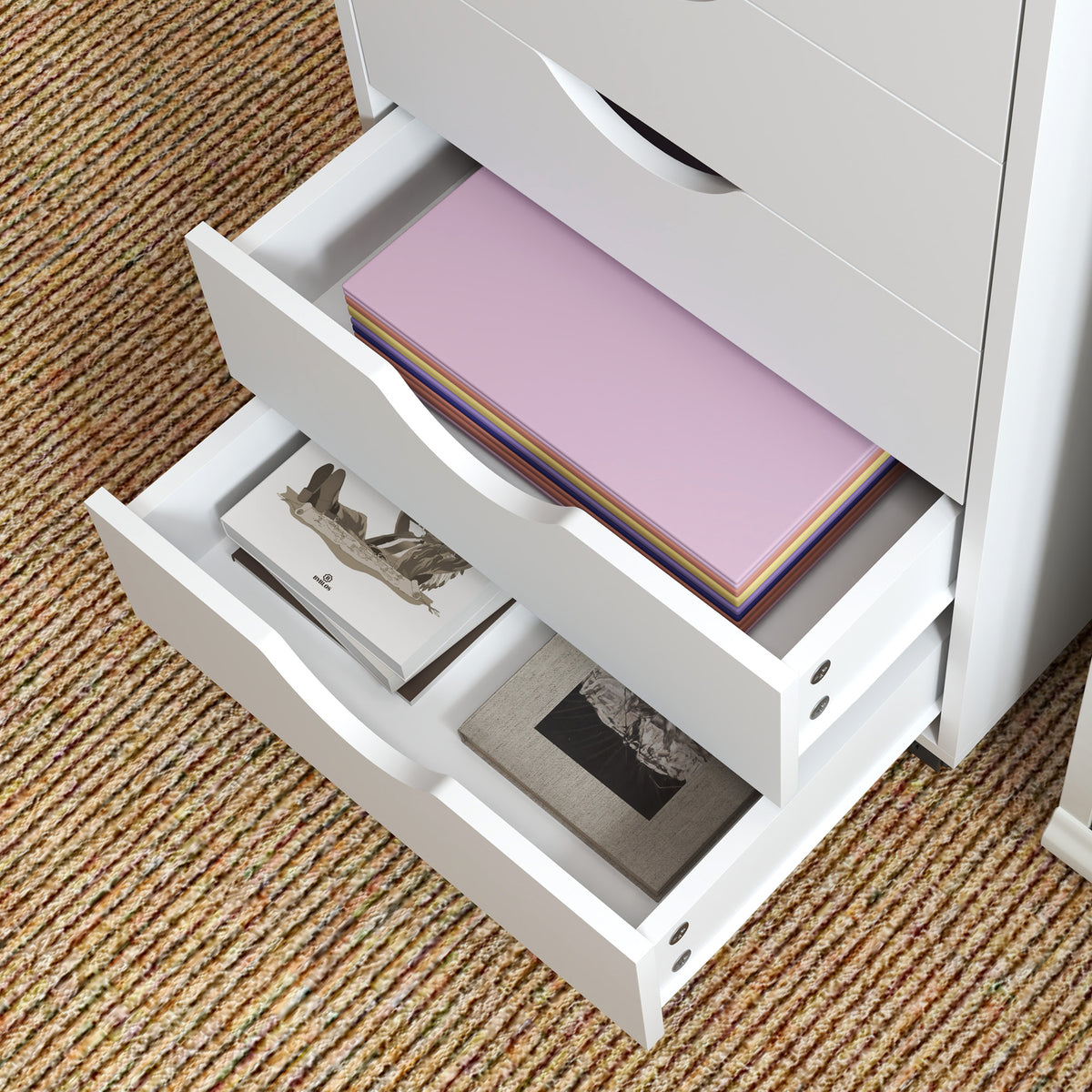 HOMCOM Five-Drawer Filing Cabinet - White
