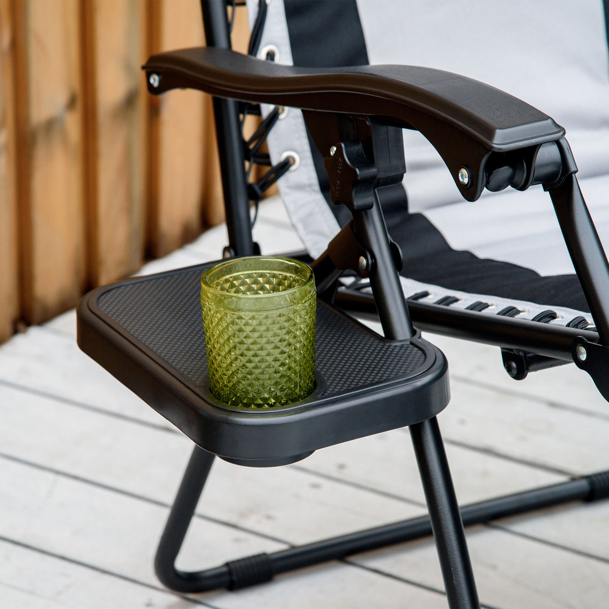 Outsunny Zero Gravity Lounger Chair, Folding Reclining Patio Chair with Shade Cover, Padded Seat, Cup Holder, Soft Cushion and Headrest for Poolside, Camping, Grey