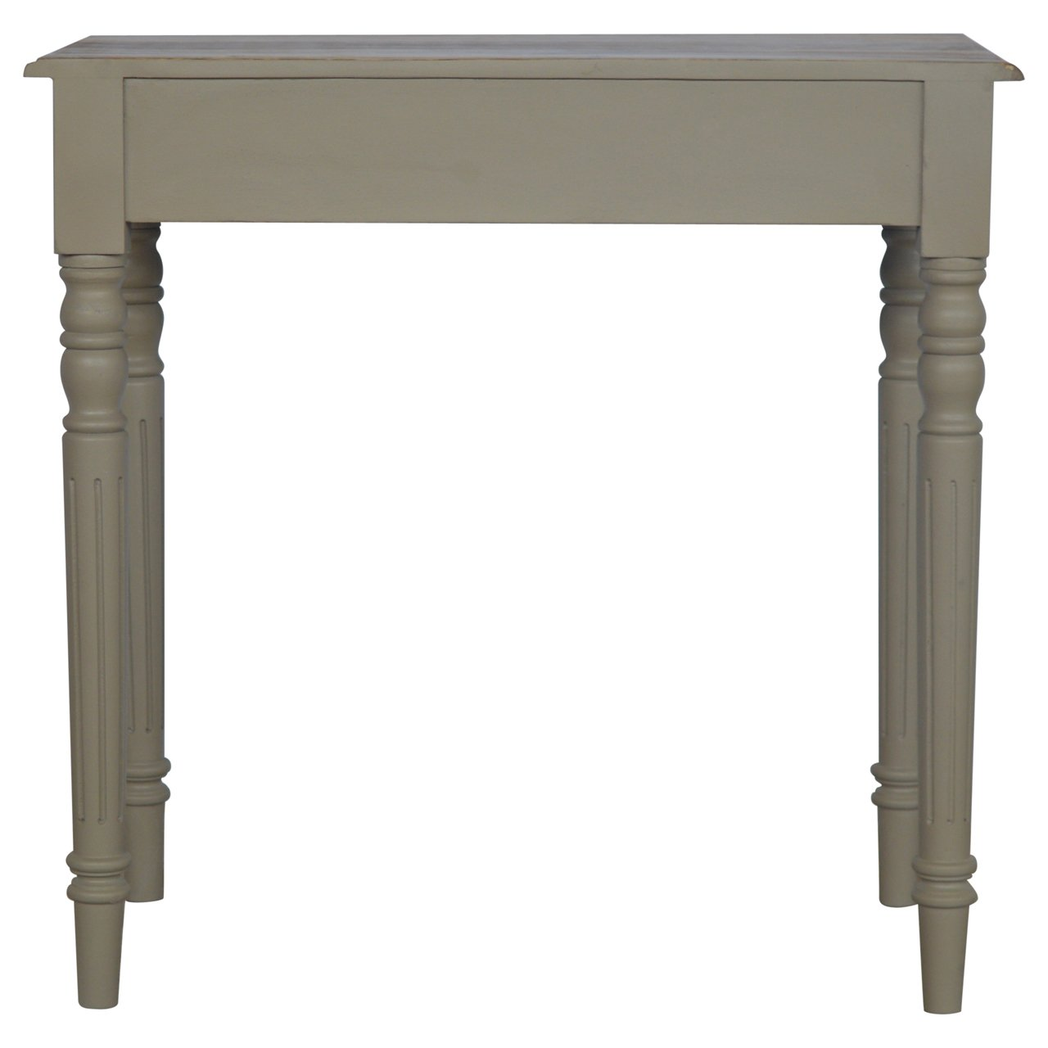 Artisan Furniture Solid Wood Hand Painted Writing Desk, 1 Drawer, Grey Color