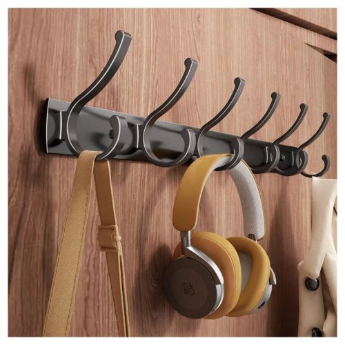 12 Hooks Aluminum Key Coat Clothes Door Holder Rack Hook Wall Mounted Hanger
