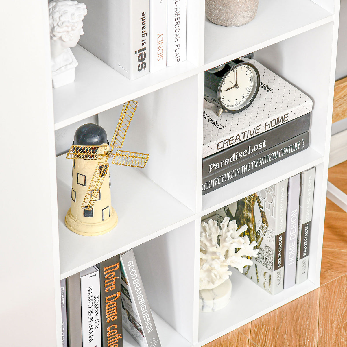 HOMCOM 6-Cube Bookshelf - White