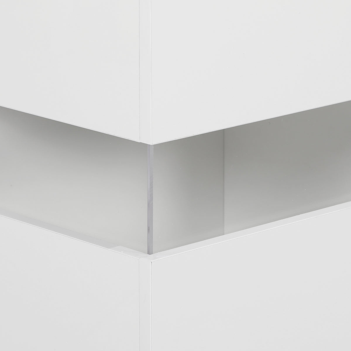 HOMCOM LED Light Sideboard - High Gloss White