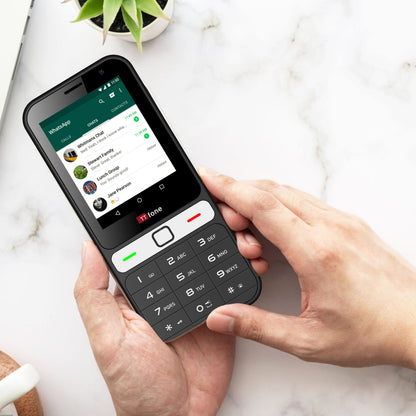 TTfone TT280  Simple 4G Dual SIM Bar Phone with Android, 2.8" Touchscreen, Keypad, 2MP Camera, USB-C - Easy to Use Unlocked Mobile (with USB Cable and Giffgaff Sim Card)
